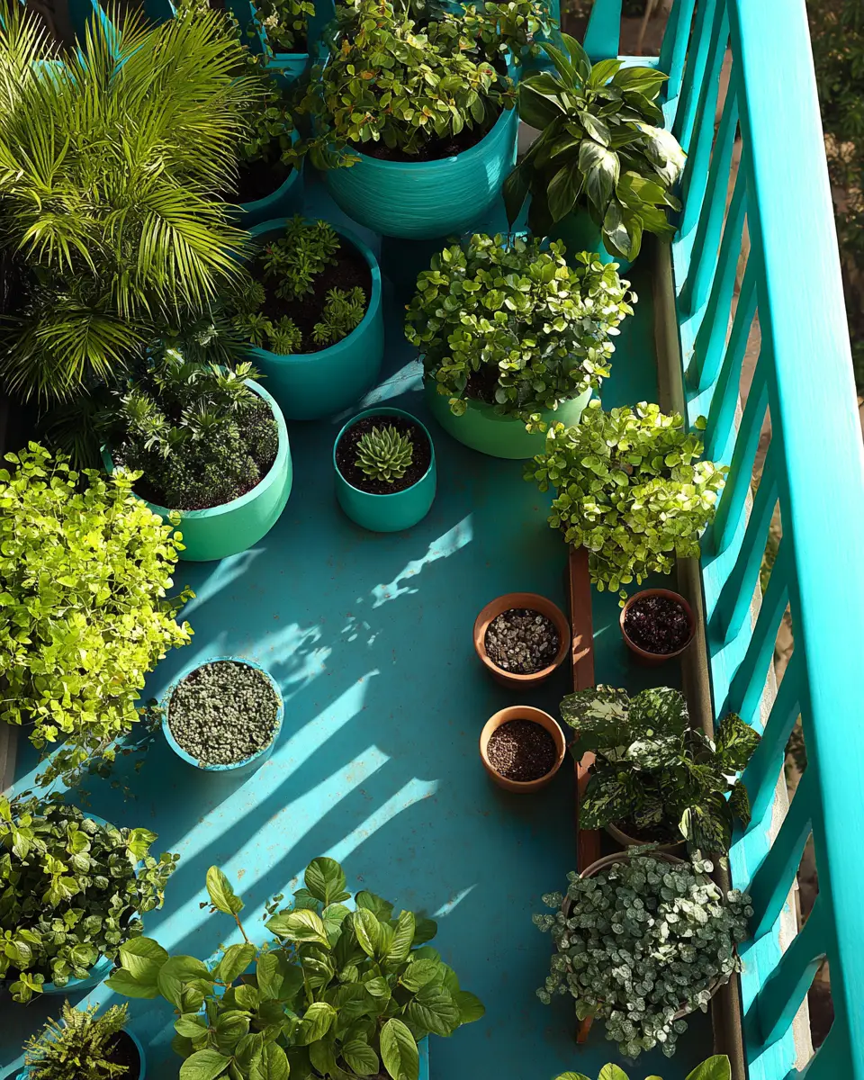 Turquoise Organic Modern Balcony Decor Ideas