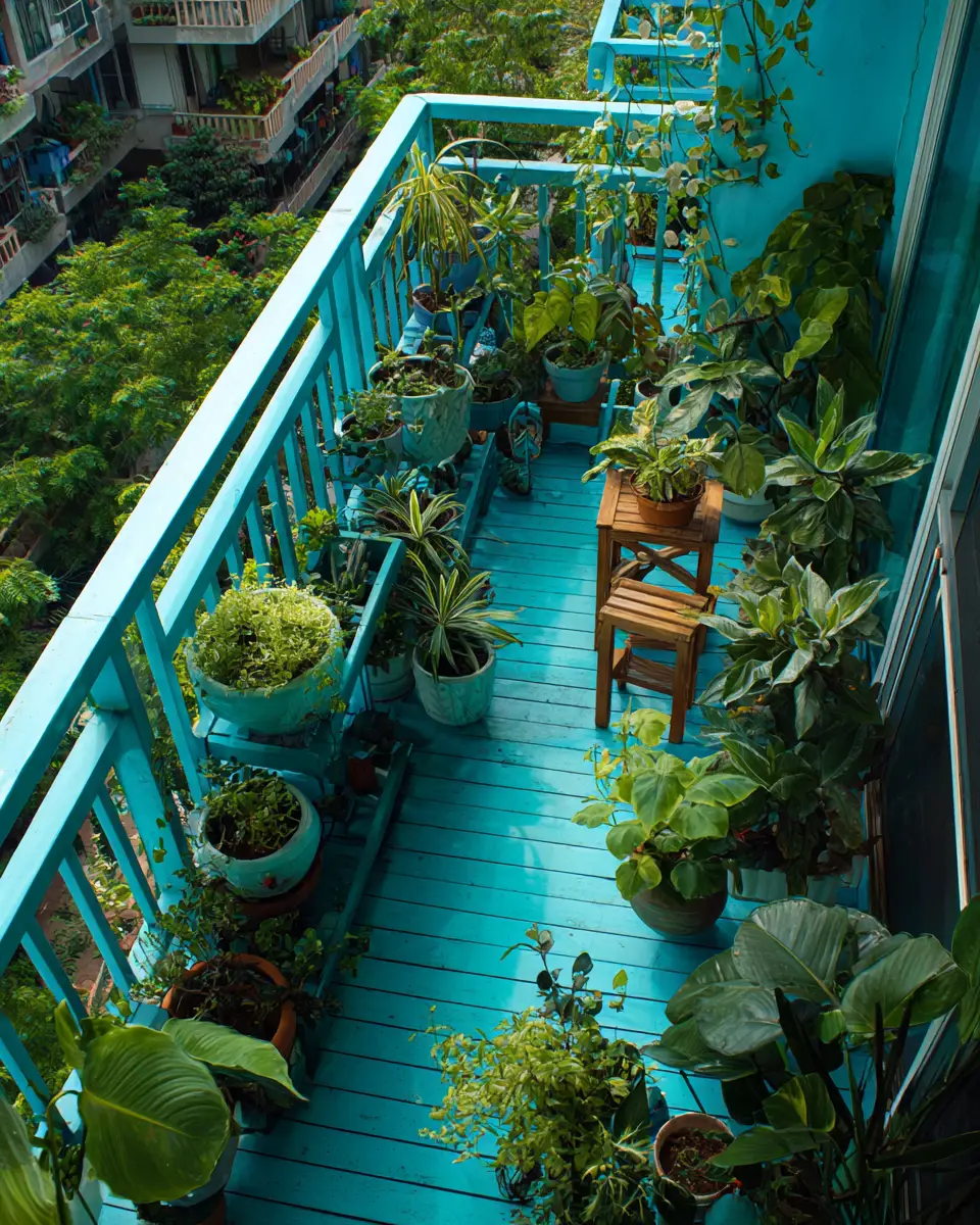 Turquoise Organic Modern Balcony Decor Ideas