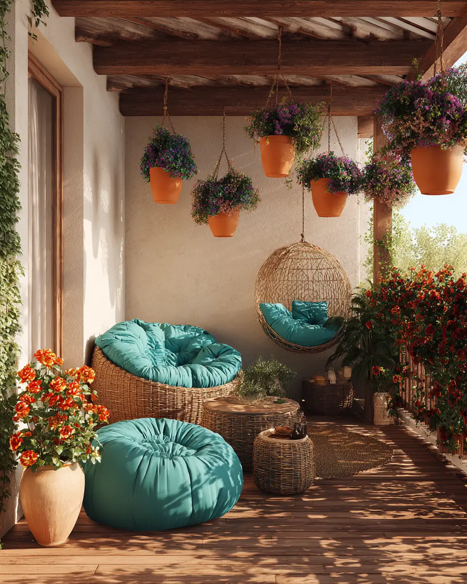 Turquoise Organic Modern Balcony Decor Ideas