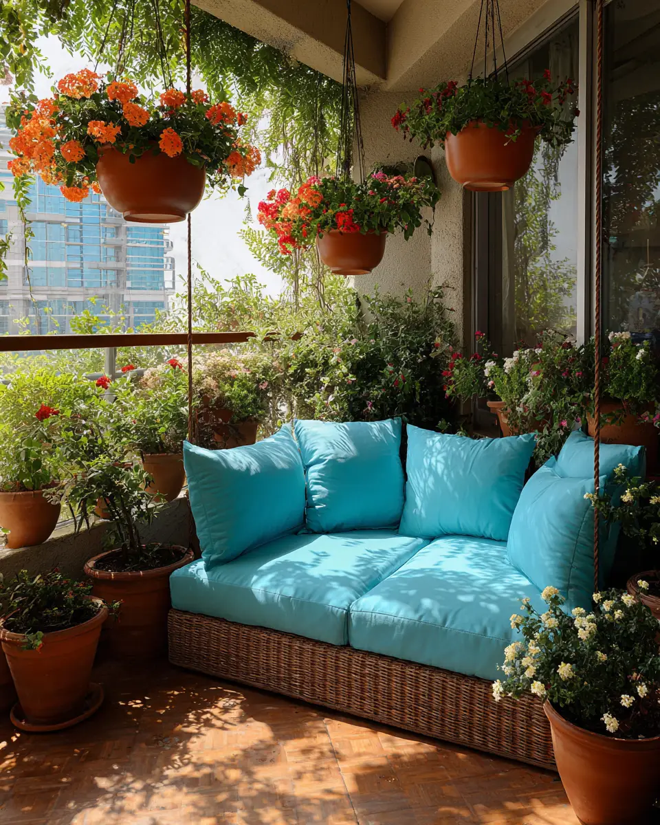 Turquoise Organic Modern Balcony Decor Ideas