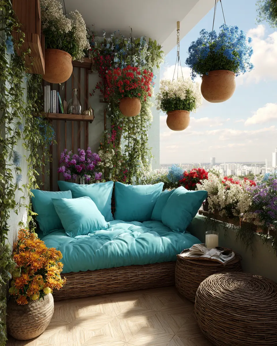 Turquoise Organic Modern Balcony Decor Ideas