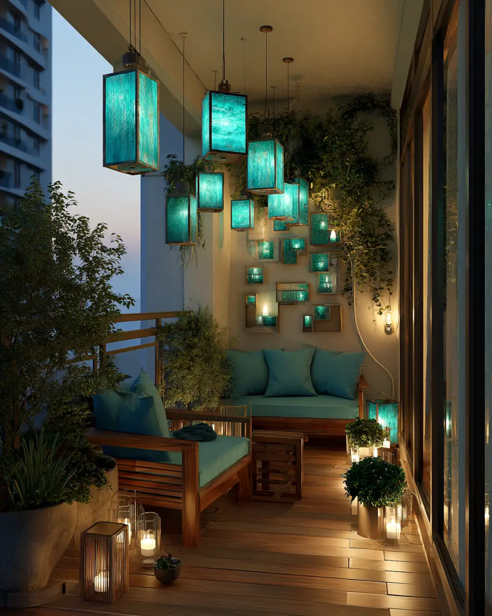 Turquoise Organic Modern Balcony Decor Ideas