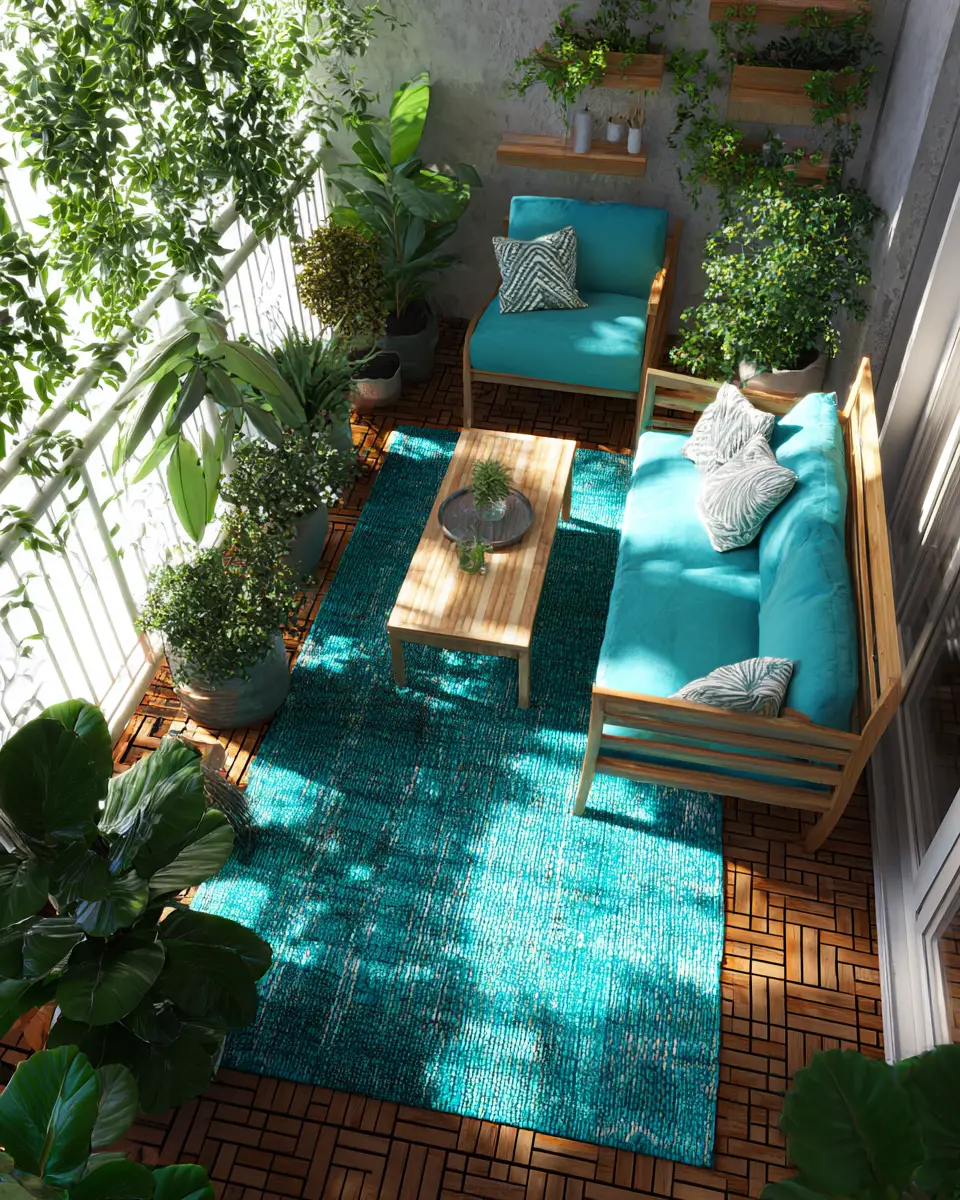 Turquoise Organic Modern Balcony Decor Ideas