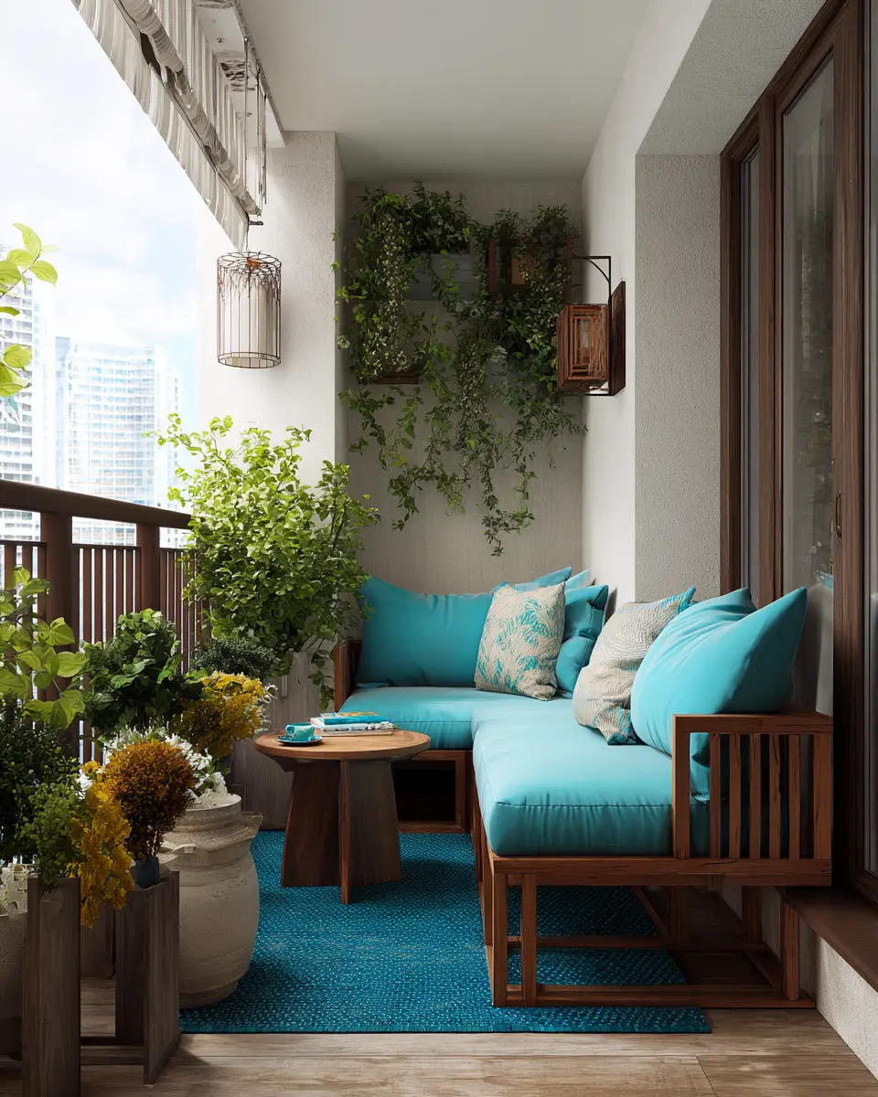 Turquoise Organic Modern Balcony Decor Ideas