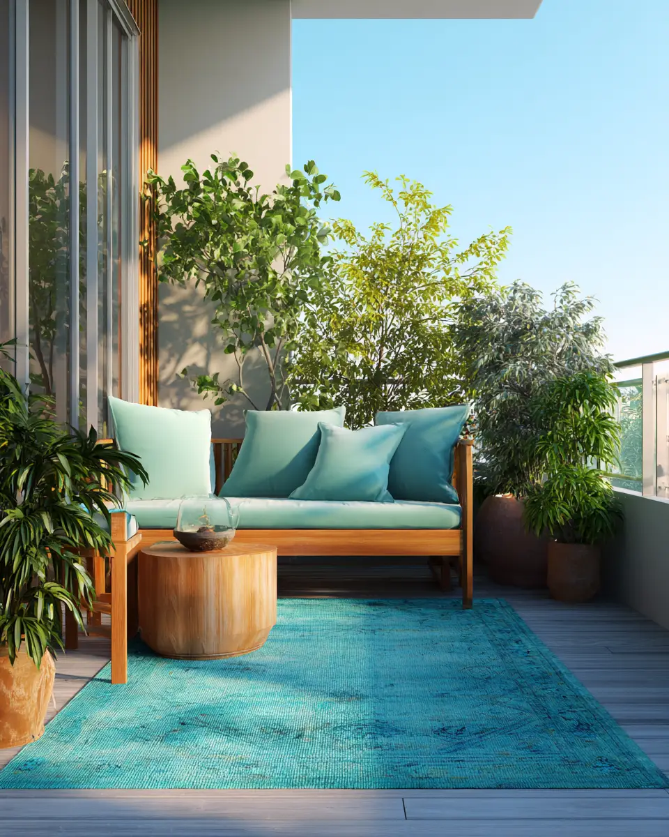 Turquoise Organic Modern Balcony Decor Ideas