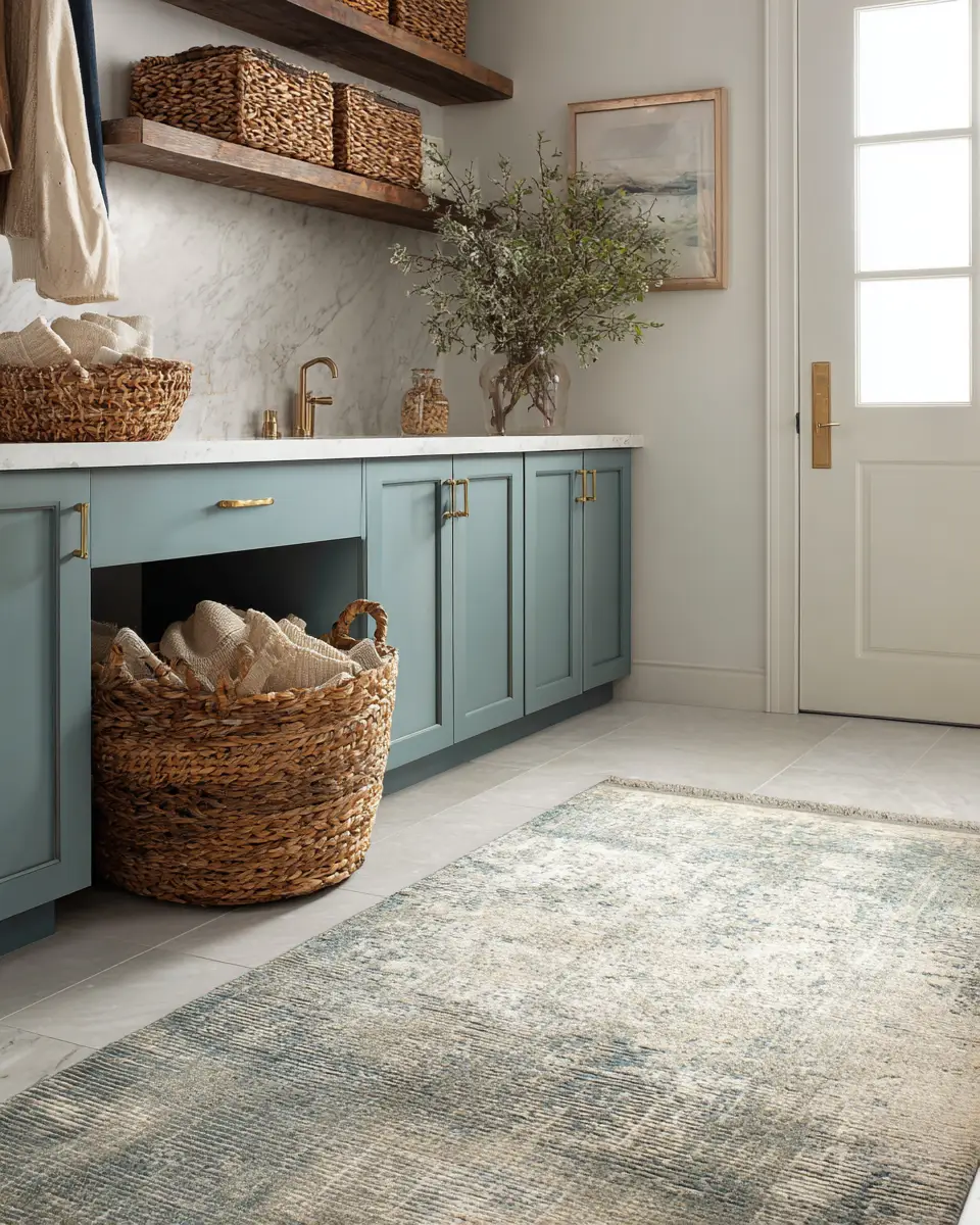 Turquoise Organic Modern Laundry Room Decor Ideas