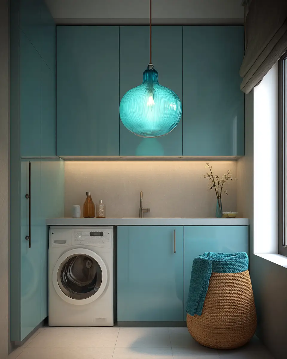 Turquoise Organic Modern Laundry Room Decor Ideas