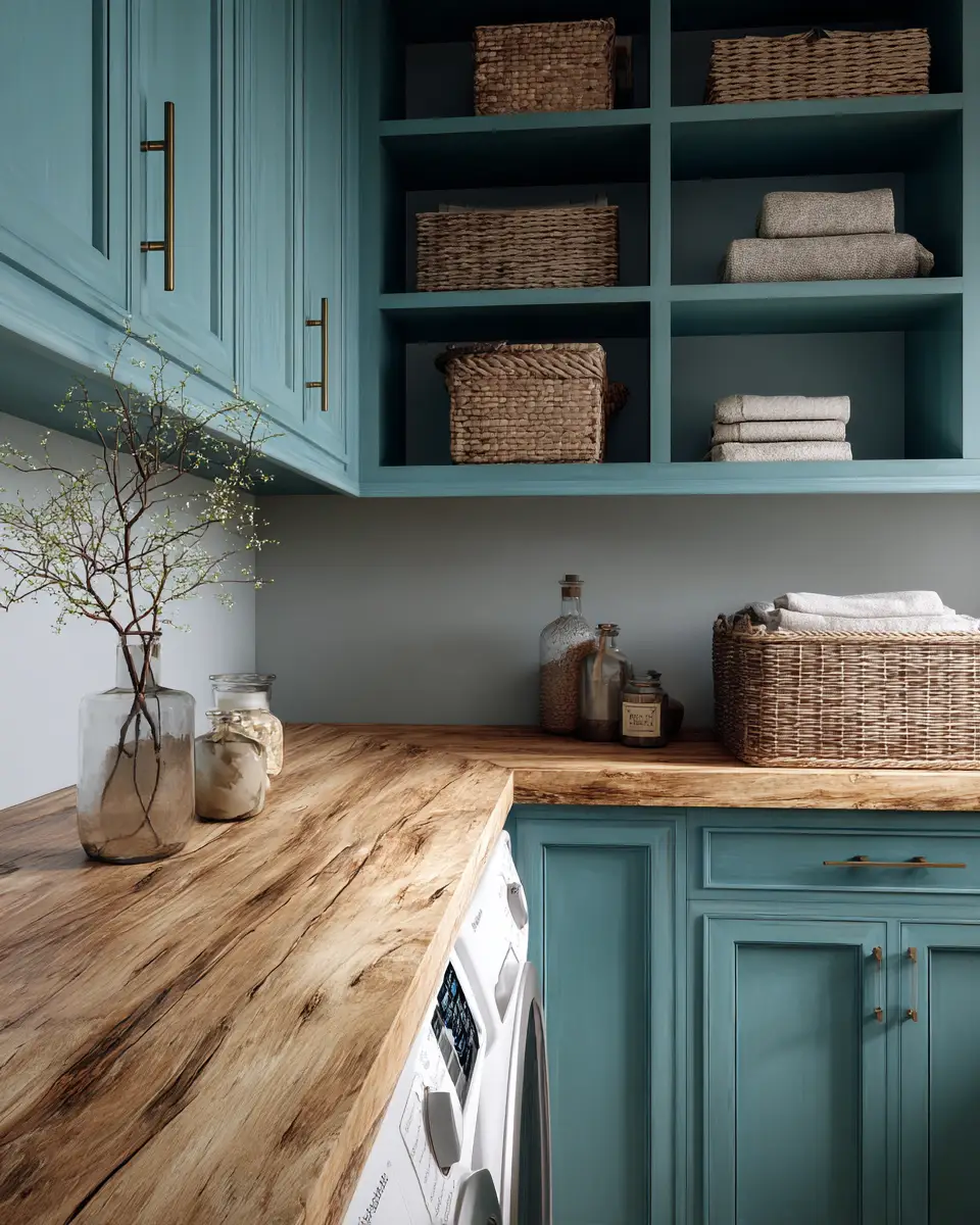 Turquoise Organic Modern Laundry Room Decor Ideas