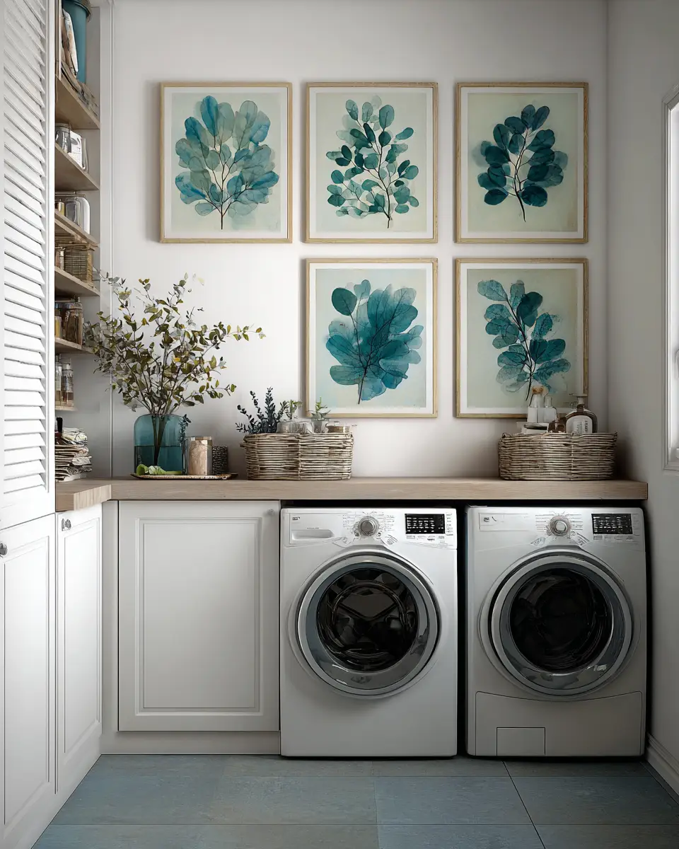 Turquoise Organic Modern Laundry Room Decor Ideas