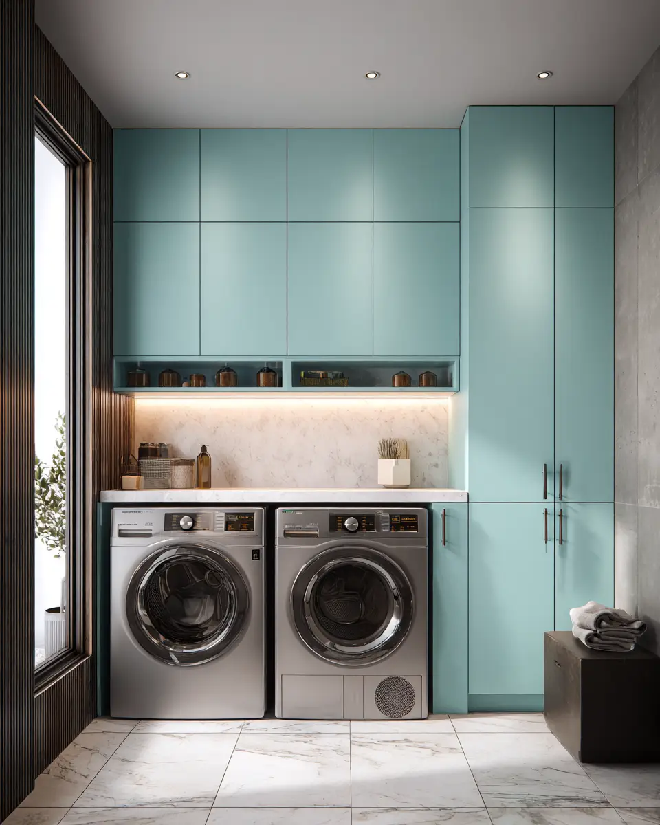 Turquoise Organic Modern Laundry Room Decor Ideas