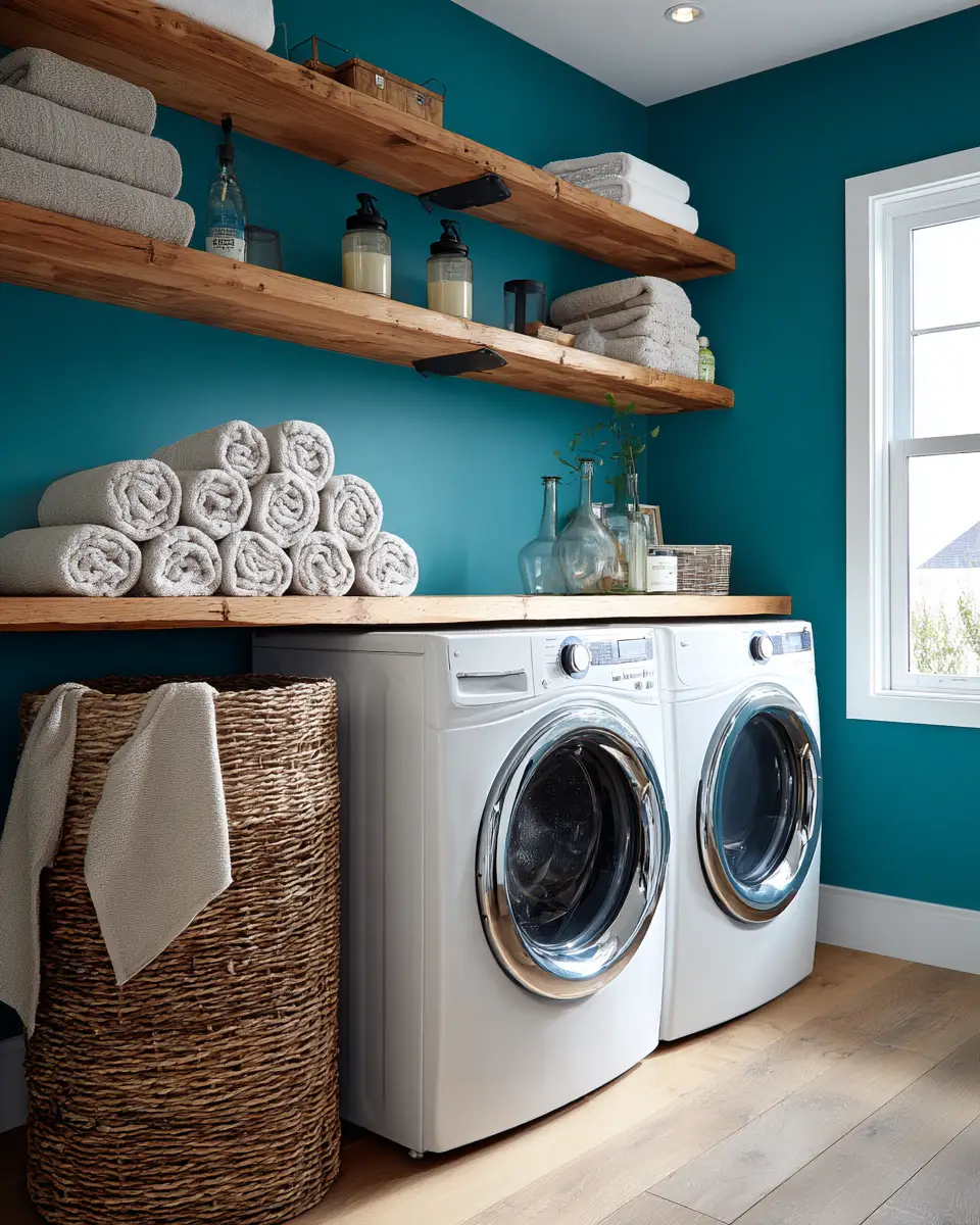 Turquoise Organic Modern Laundry Room Decor Ideas
