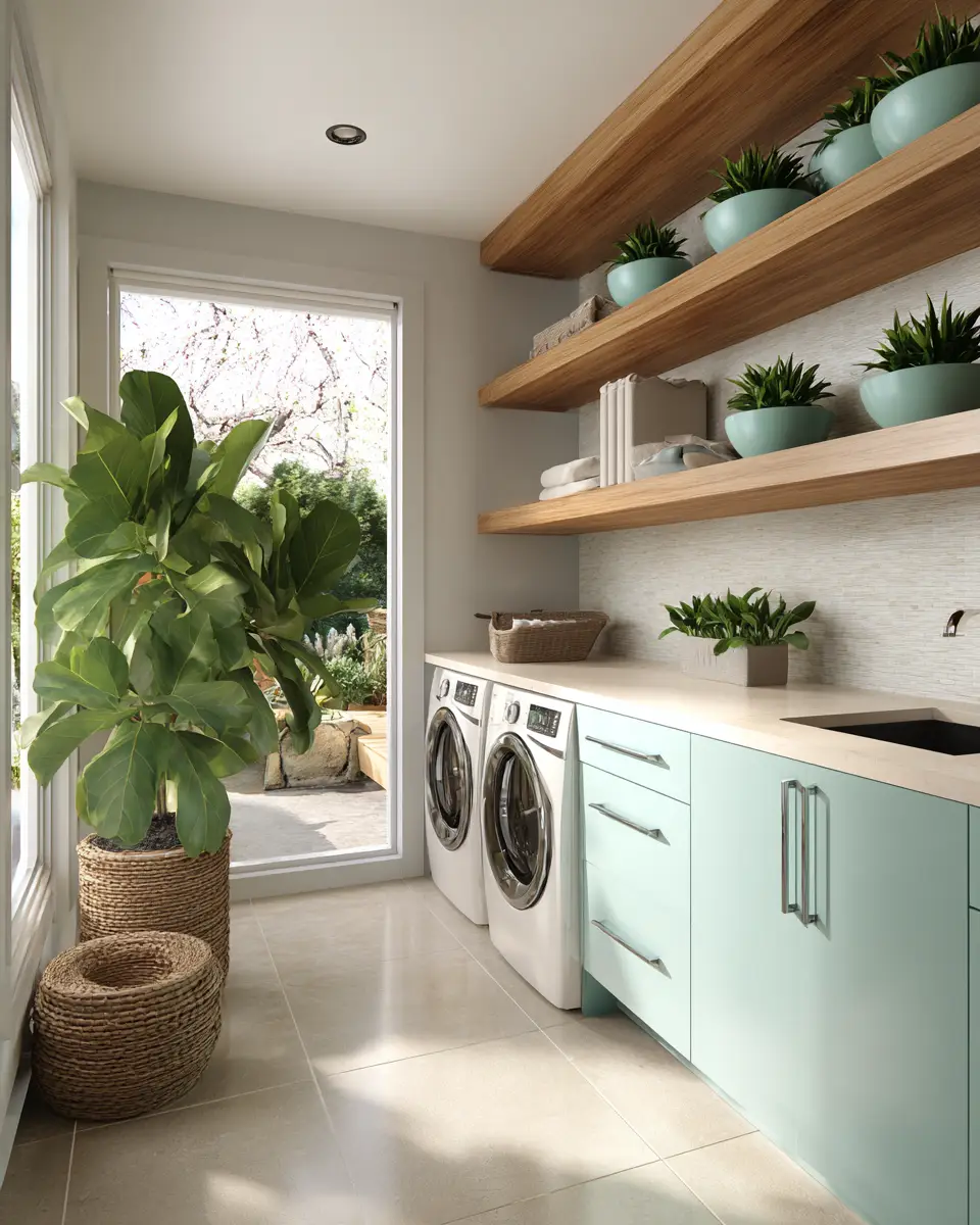 Turquoise Organic Modern Laundry Room Decor Ideas