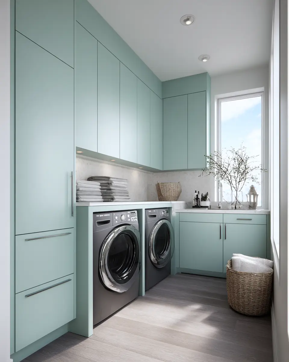 Turquoise Organic Modern Laundry Room Decor Ideas