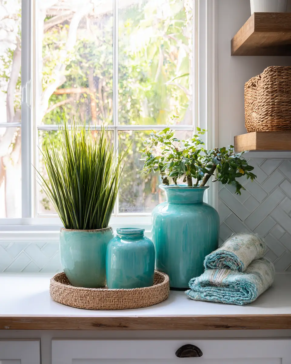 Turquoise Organic Modern Laundry Room Decor Ideas