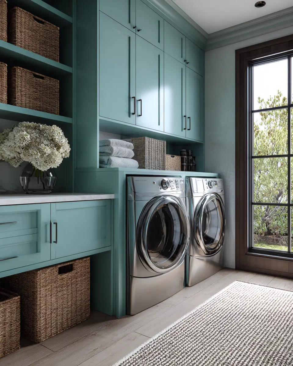 Turquoise Organic Modern Laundry Room Decor Ideas
