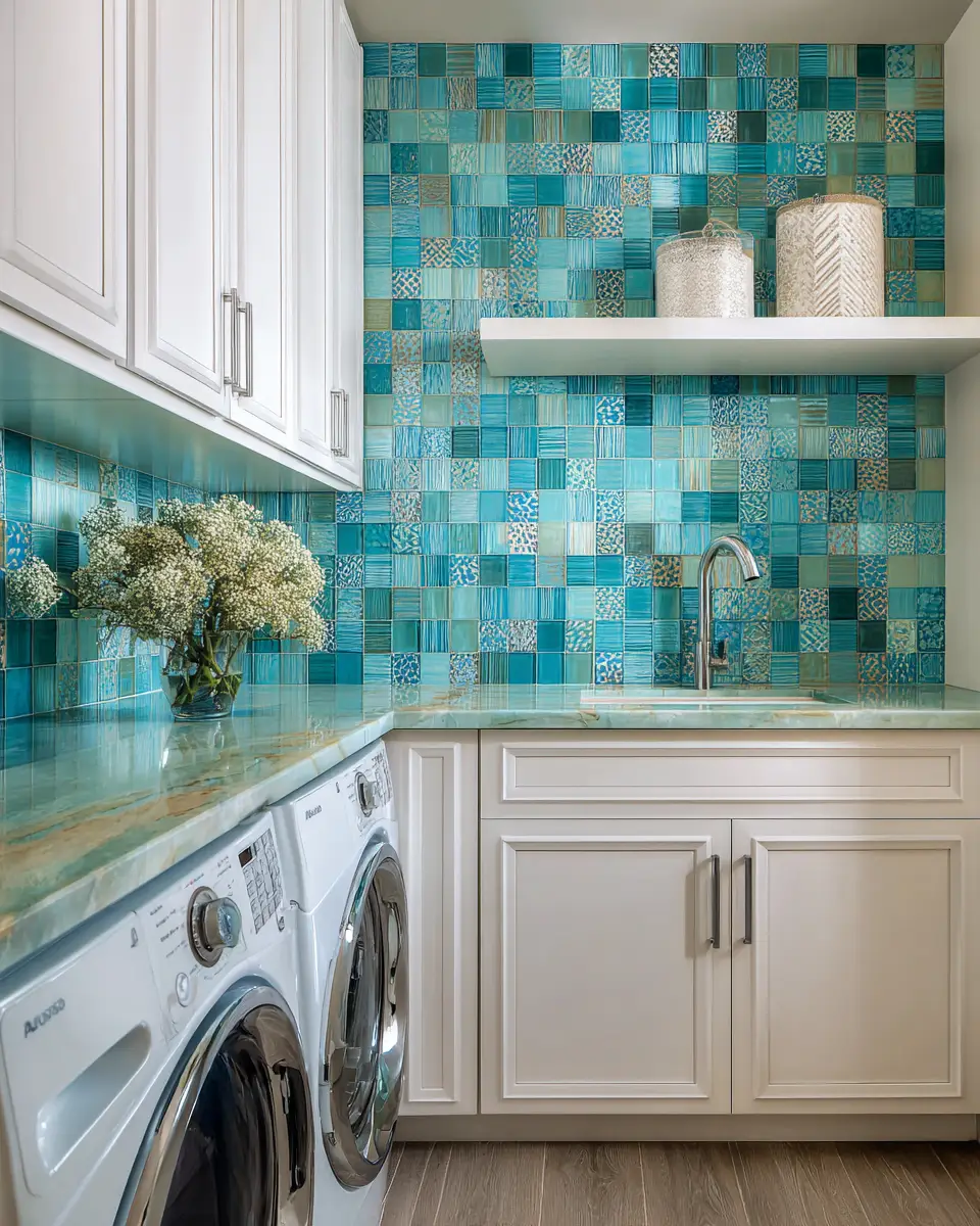 Turquoise Organic Modern Laundry Room Decor Ideas