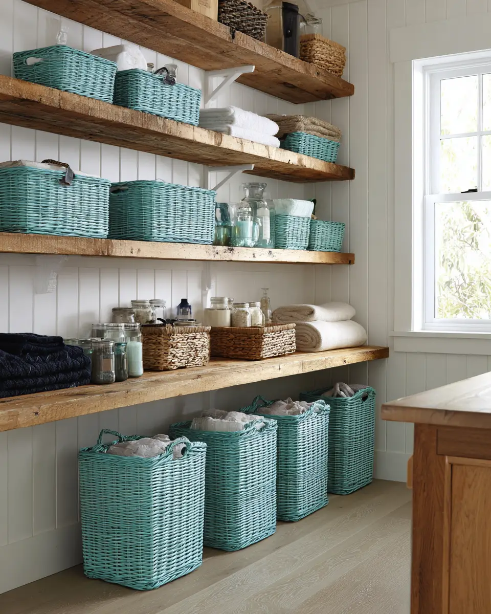 Turquoise Organic Modern Laundry Room Decor Ideas