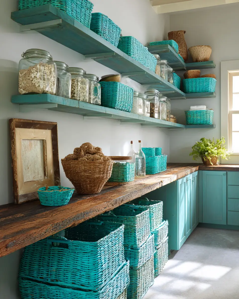 Turquoise Organic Modern Laundry Room Decor Ideas