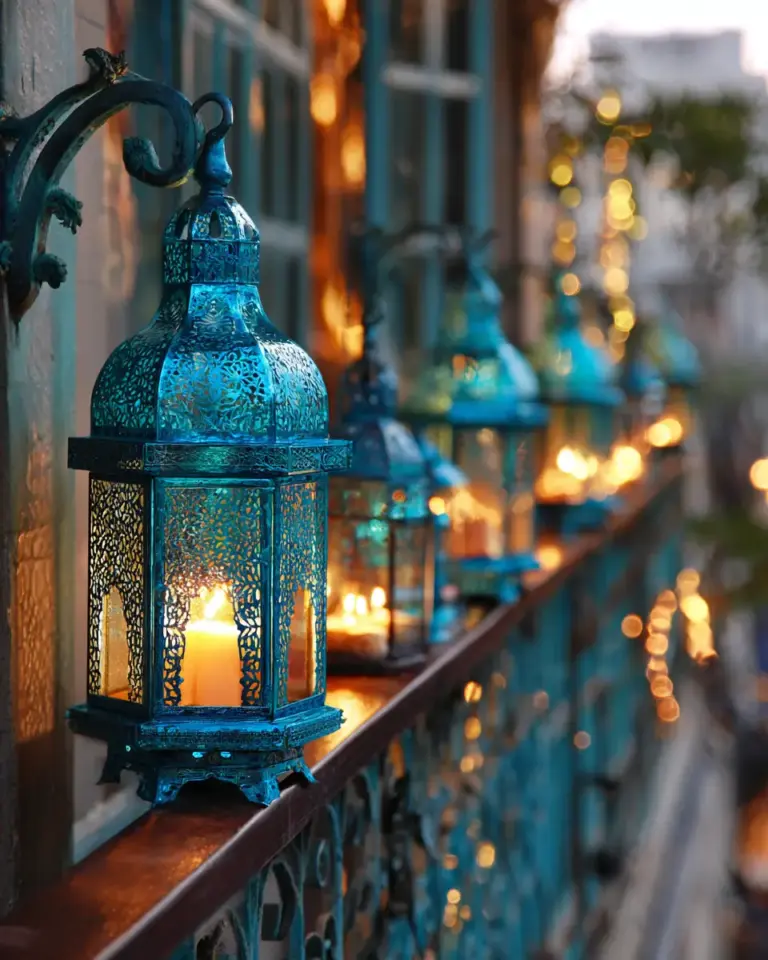 Turquoise Traditional Balcony Decor Ideas - Featured