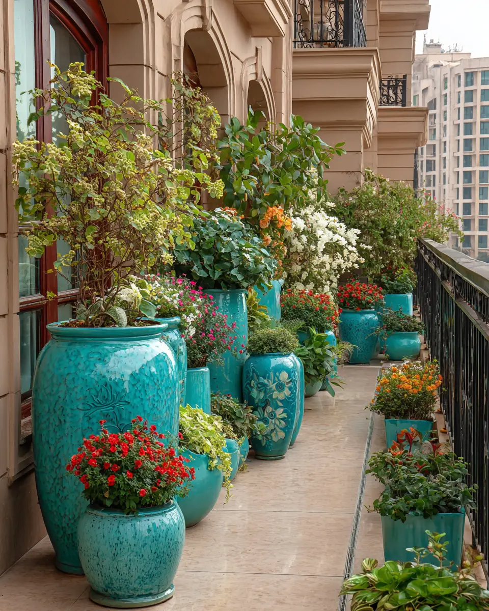 Turquoise Traditional Balcony Decor Ideas