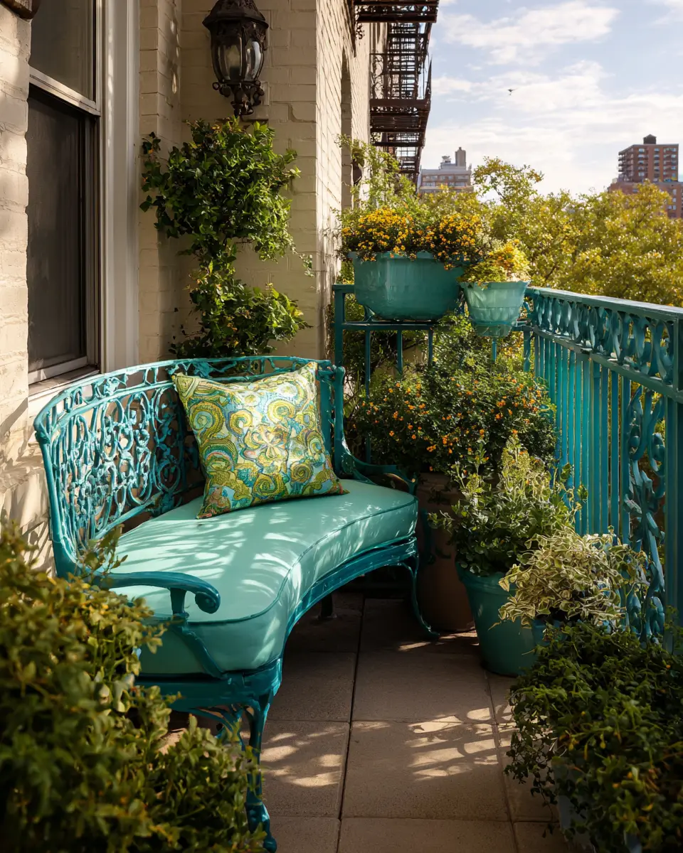 Turquoise Traditional Balcony Decor Ideas