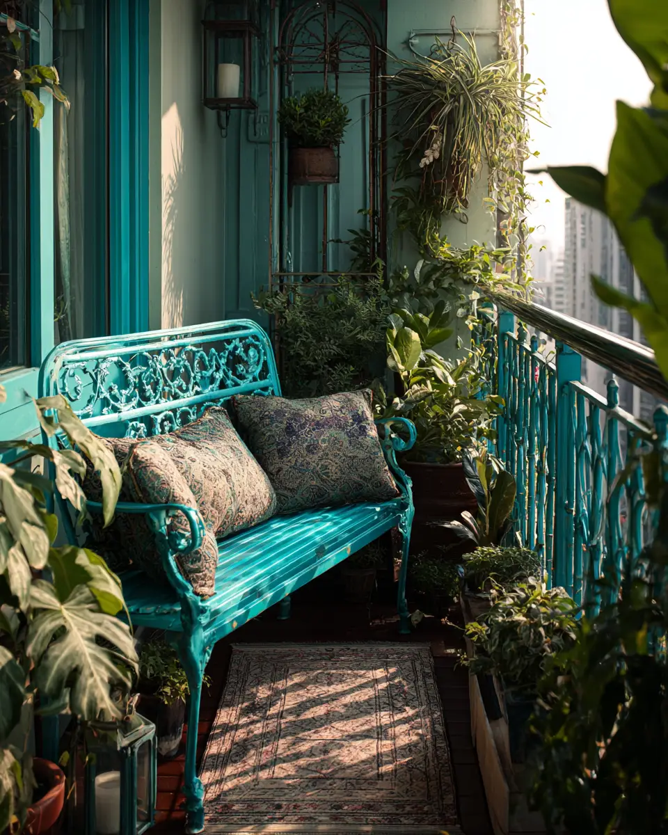 Turquoise Traditional Balcony Decor Ideas