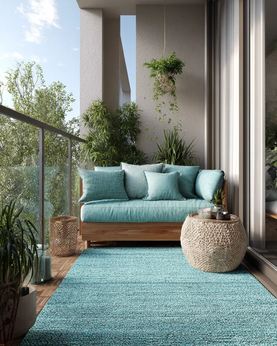 Turquoise Traditional Balcony Decor Ideas