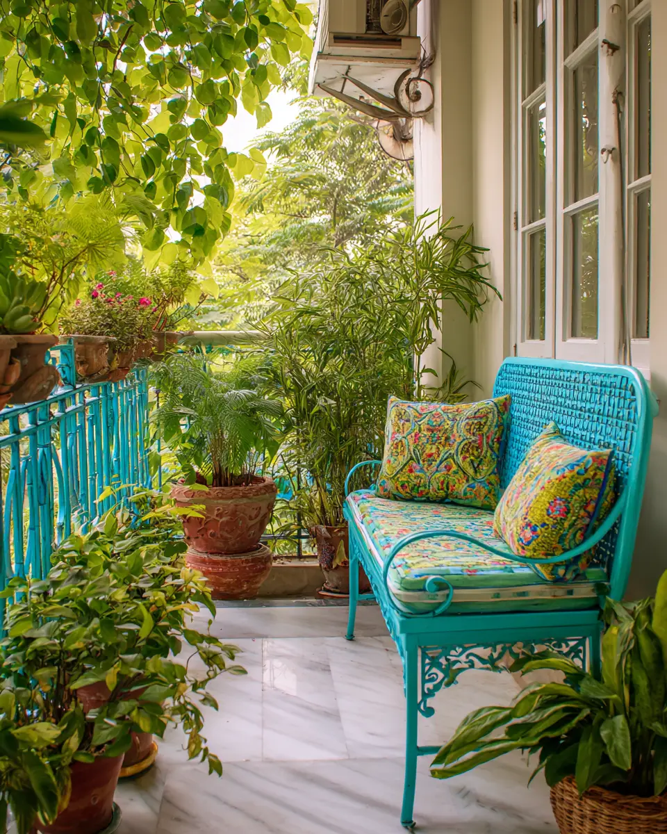 Turquoise Traditional Balcony Decor Ideas