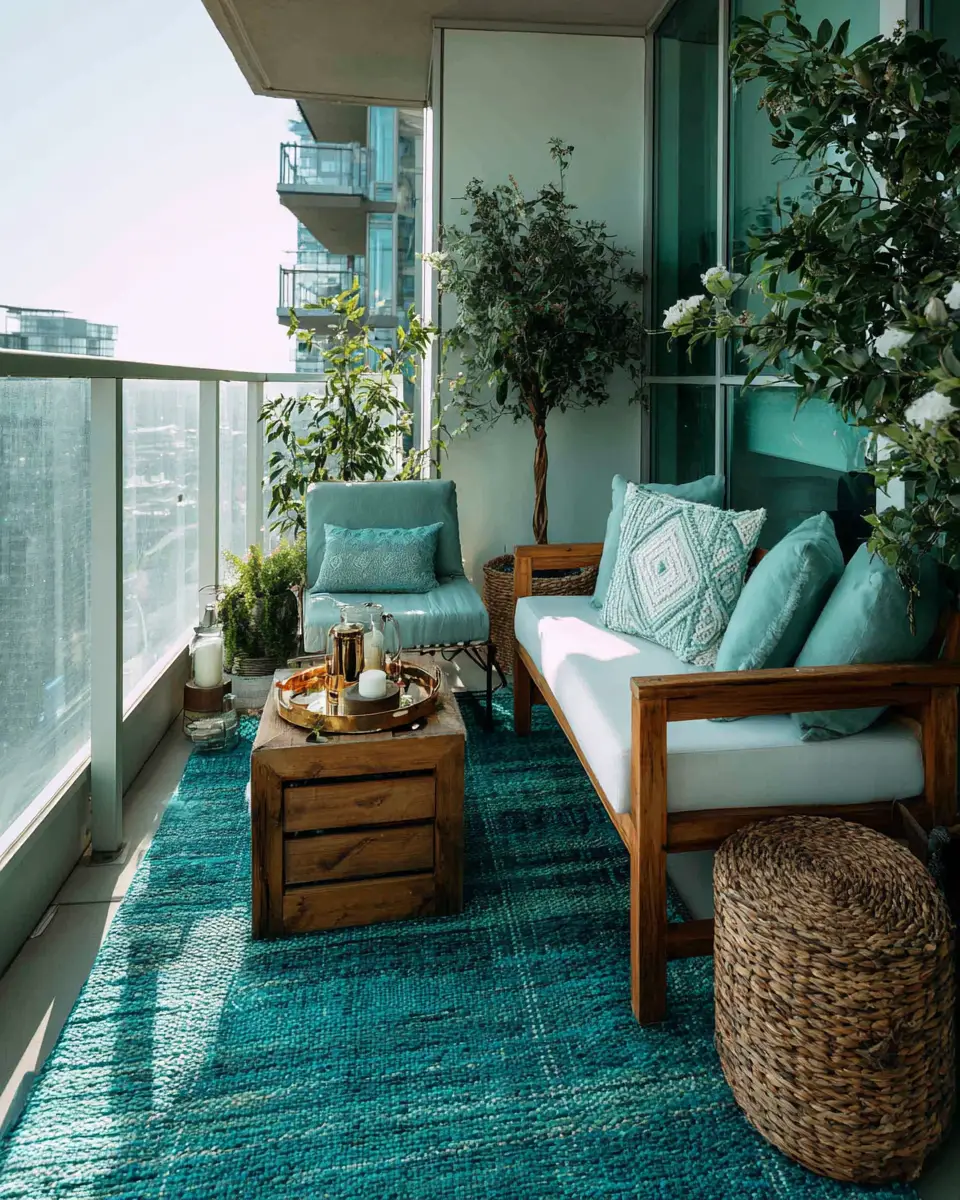 Turquoise Traditional Balcony Decor Ideas