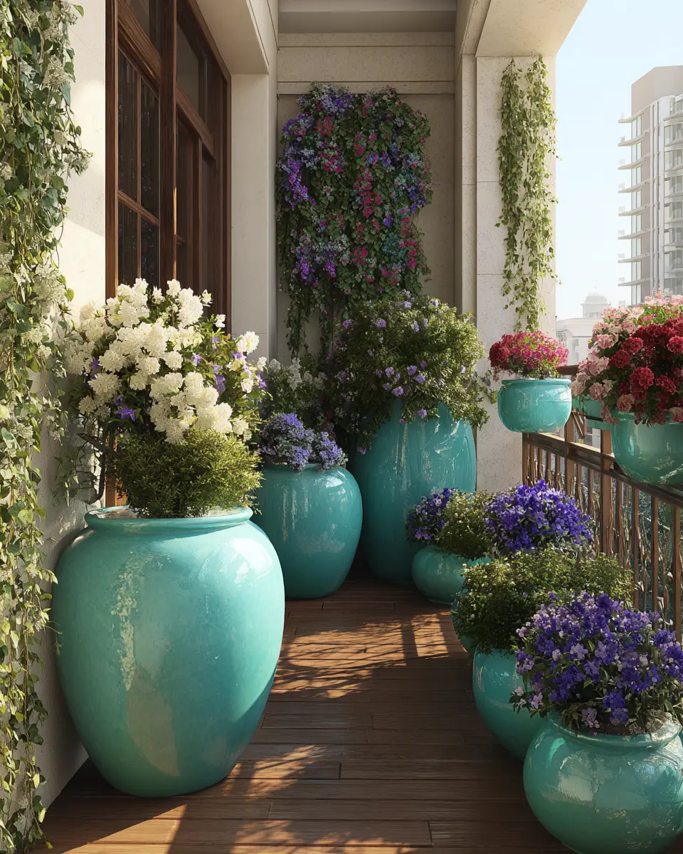 Turquoise Traditional Balcony Decor Ideas