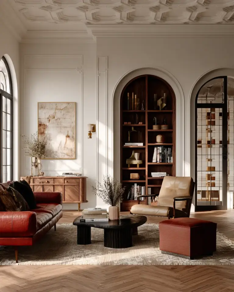 Warm Art Deco Living Room Decor Ideas - Featured