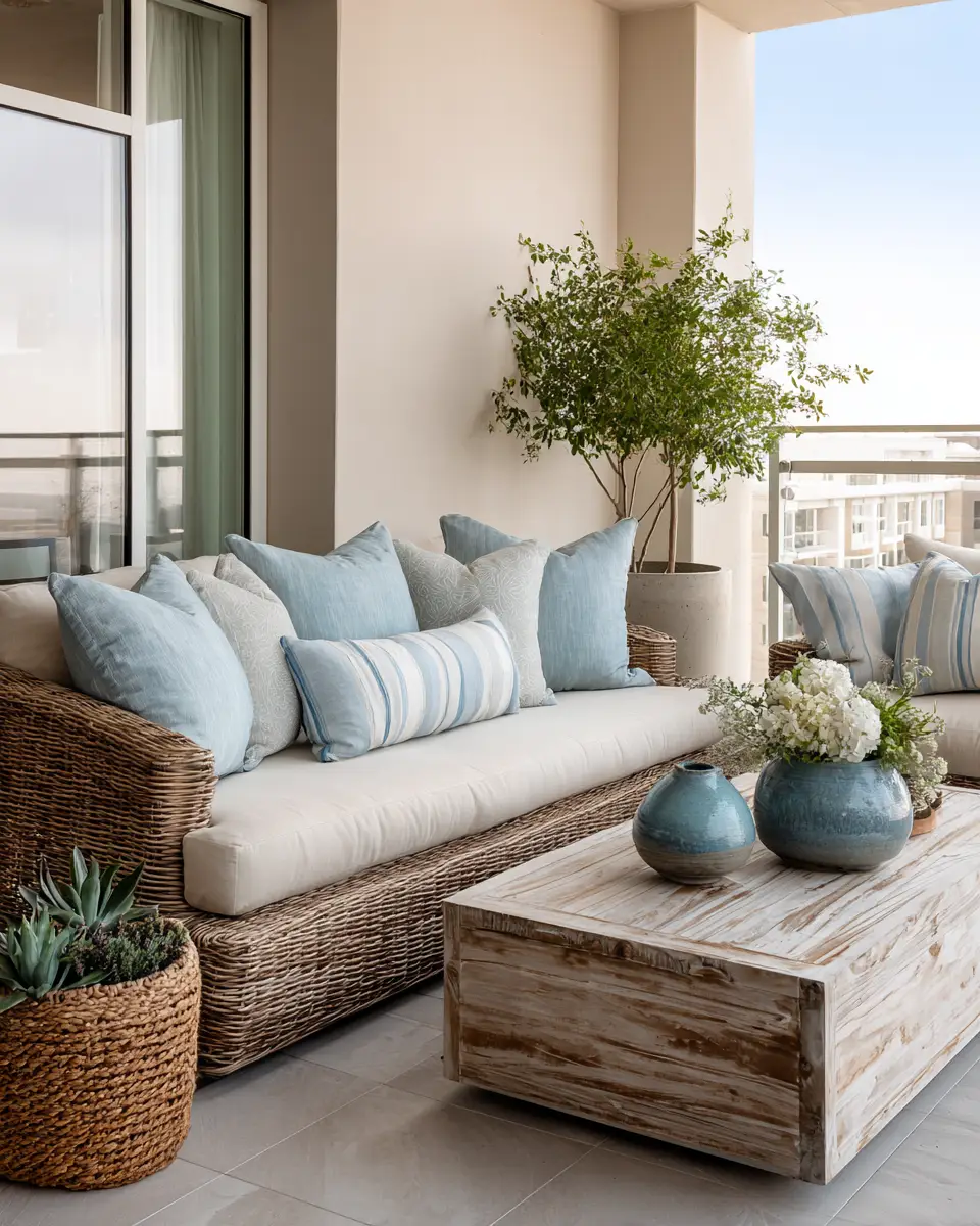 Warm Coastal Balcony Decor Ideas