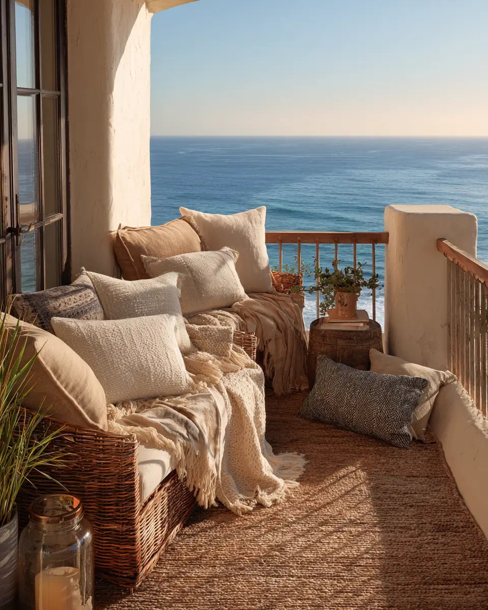 Warm Coastal Balcony Decor Ideas
