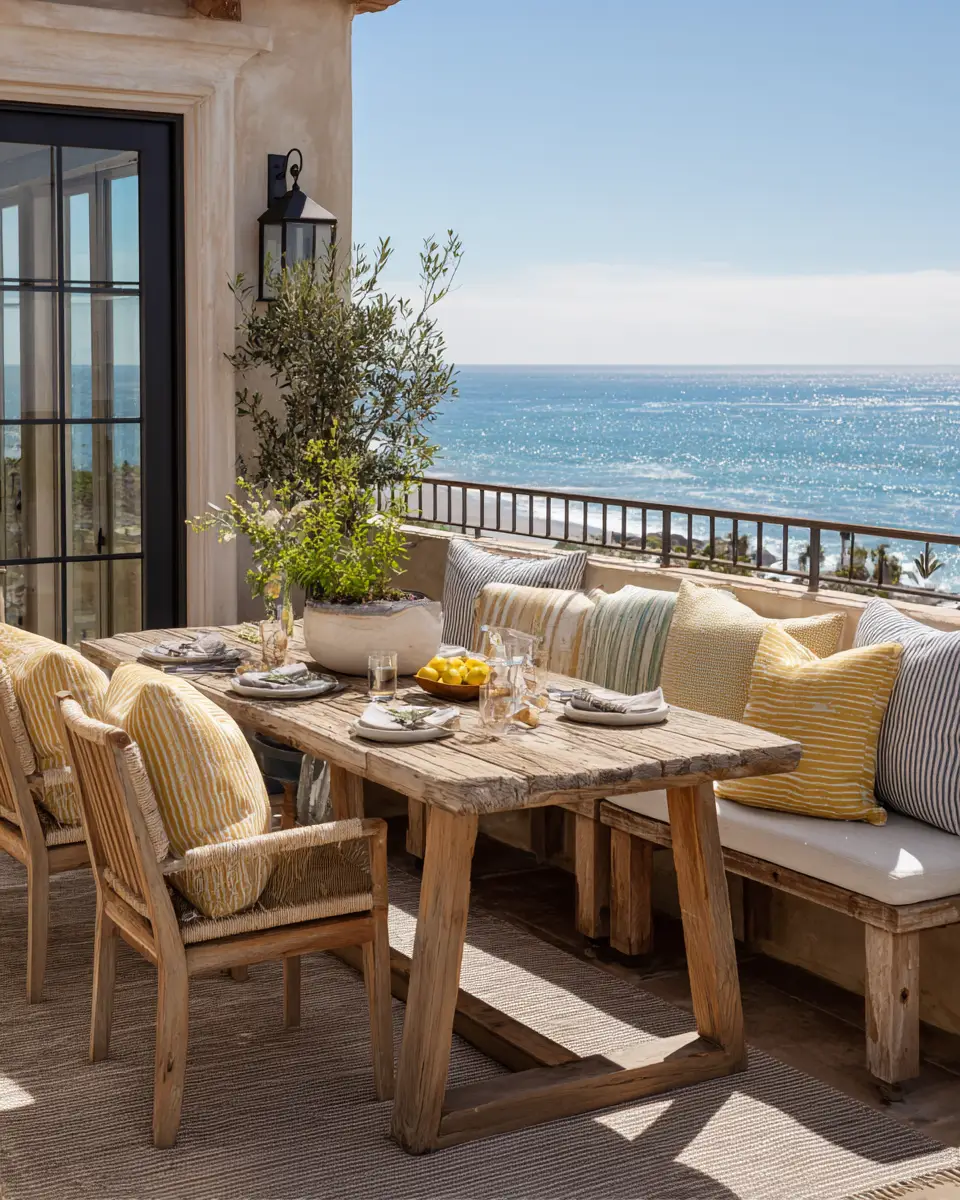 Warm Coastal Balcony Decor Ideas