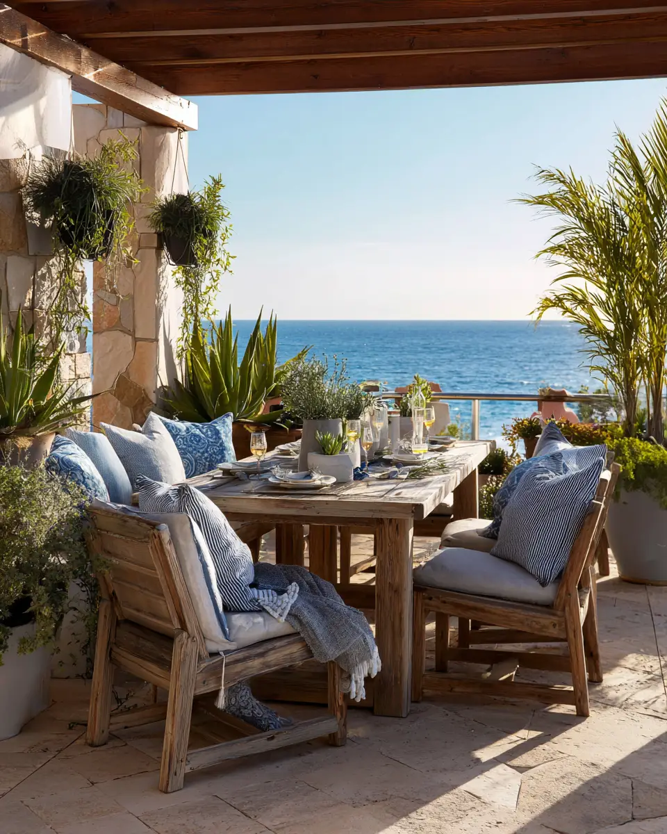 Warm Coastal Balcony Decor Ideas
