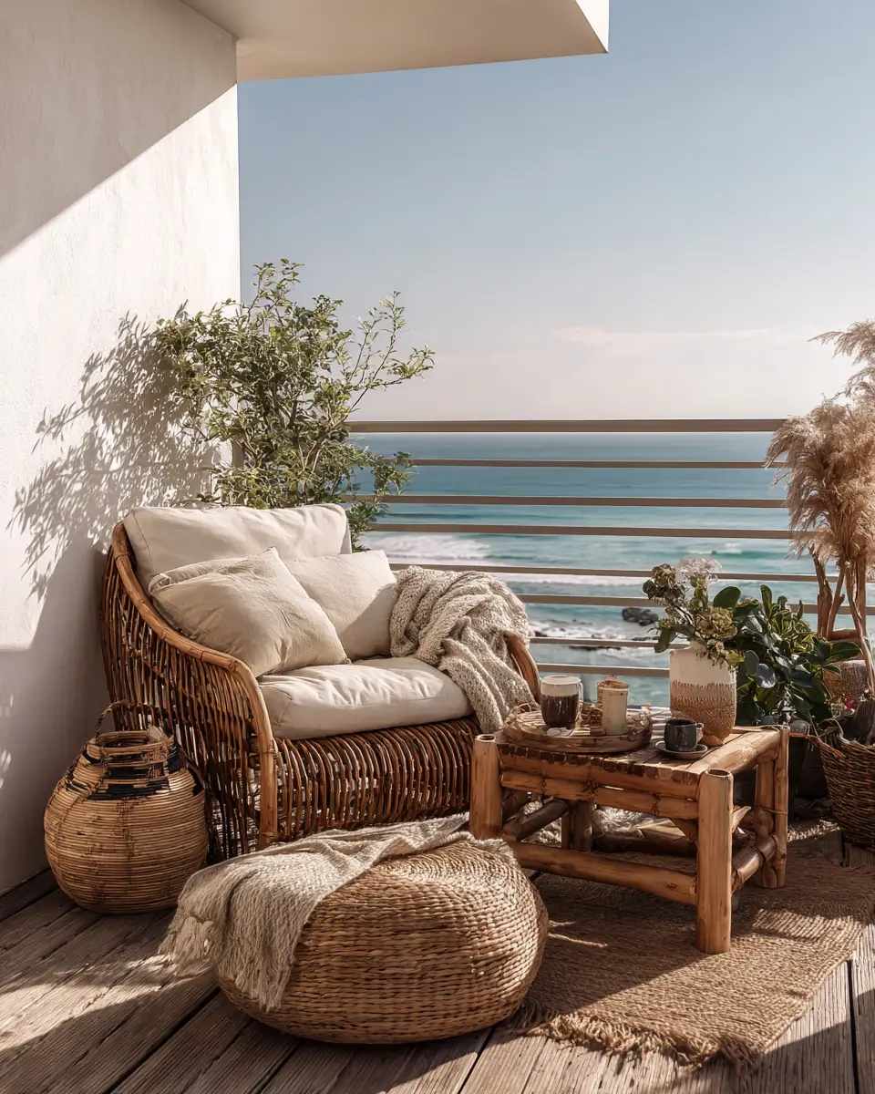 Warm Coastal Balcony Decor Ideas