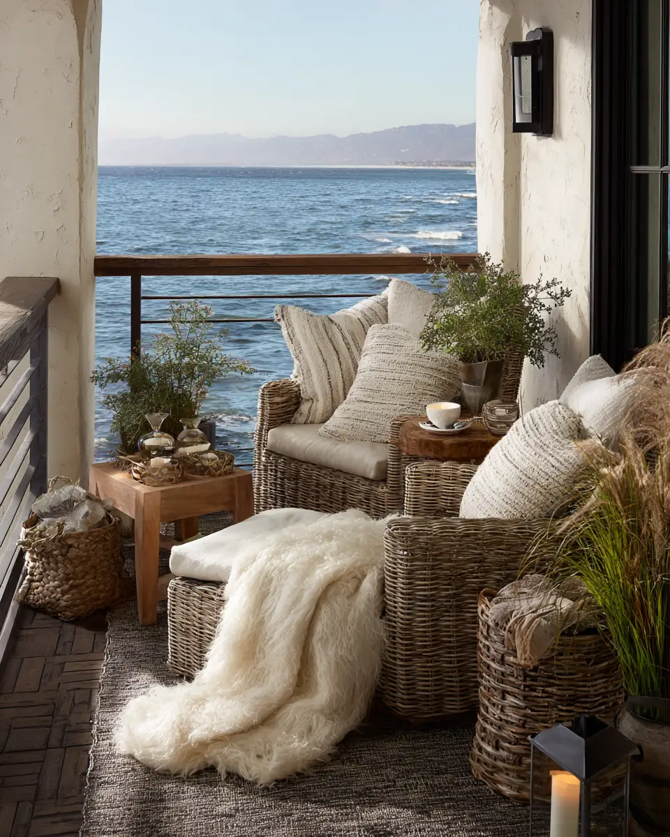 Warm Coastal Balcony Decor Ideas
