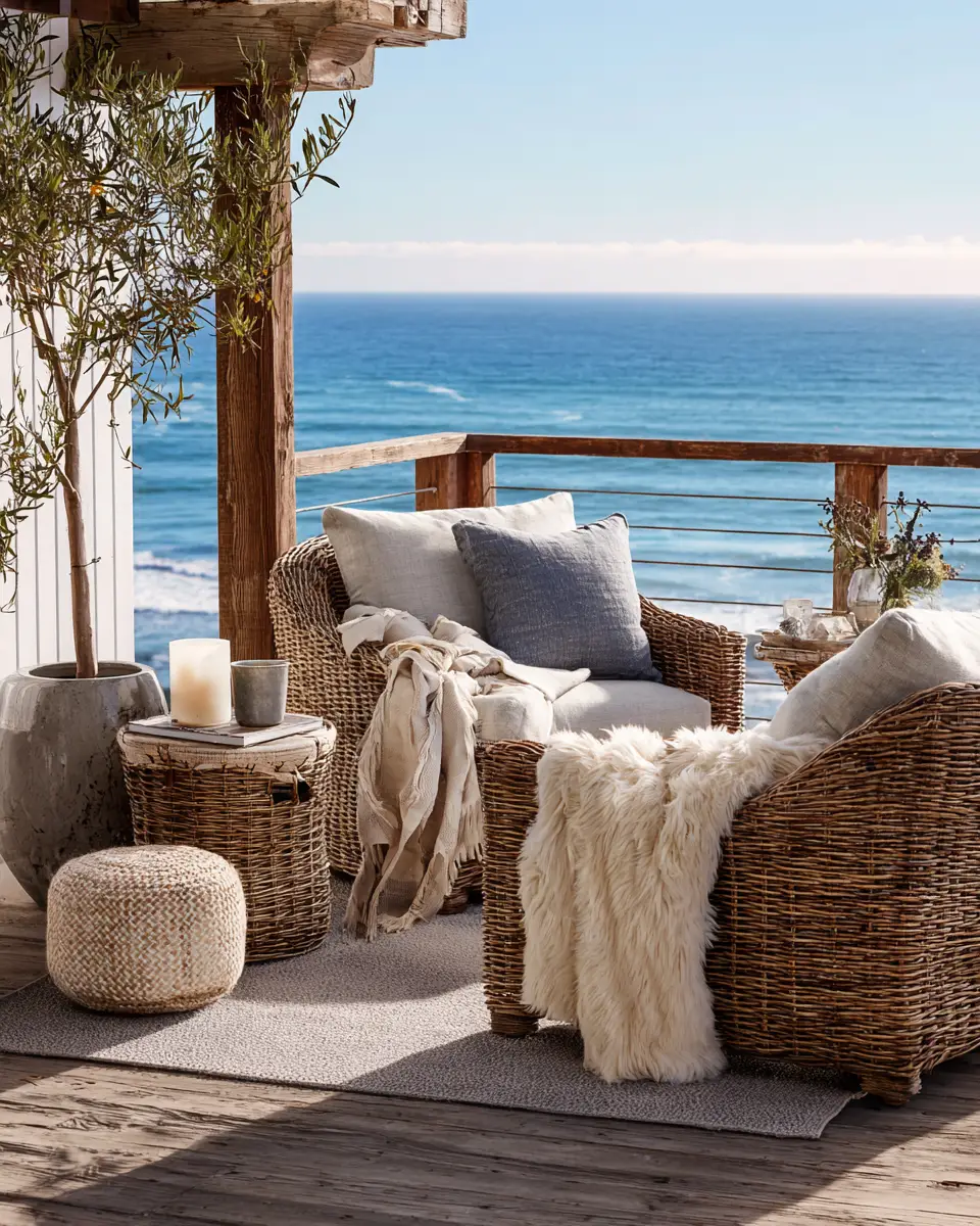 Warm Coastal Balcony Decor Ideas