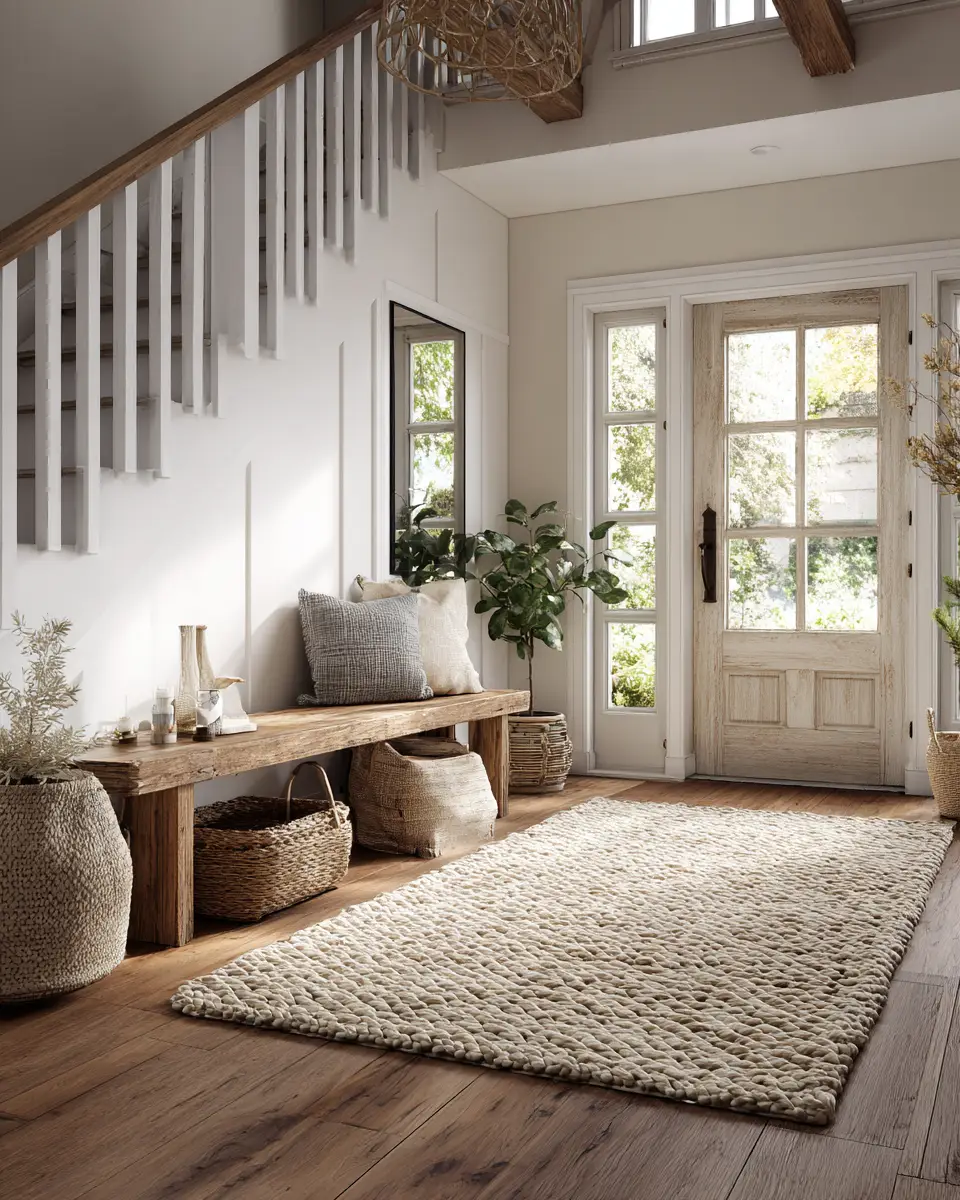 Warm Cottage Entryway Decor Ideas