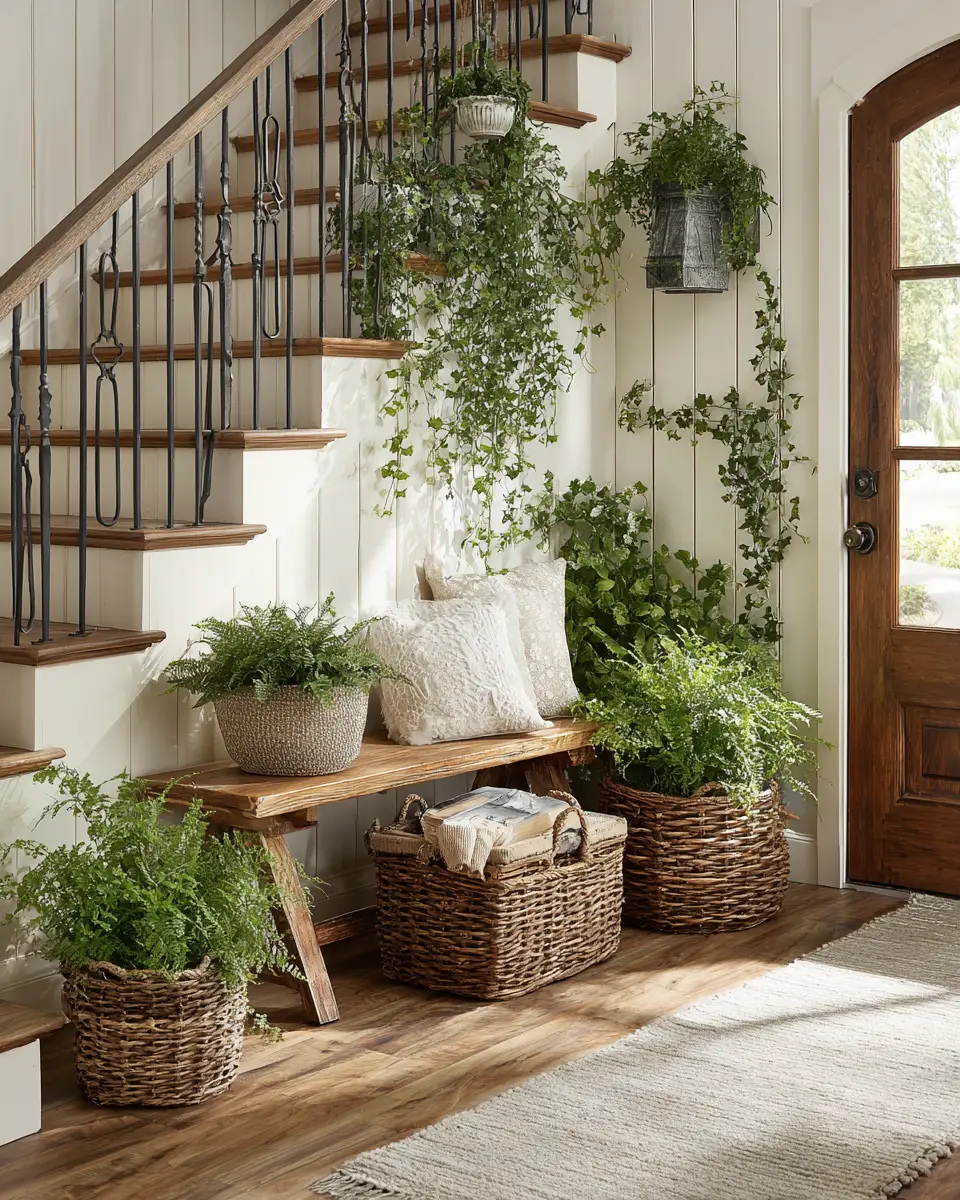 Warm Cottage Entryway Decor Ideas
