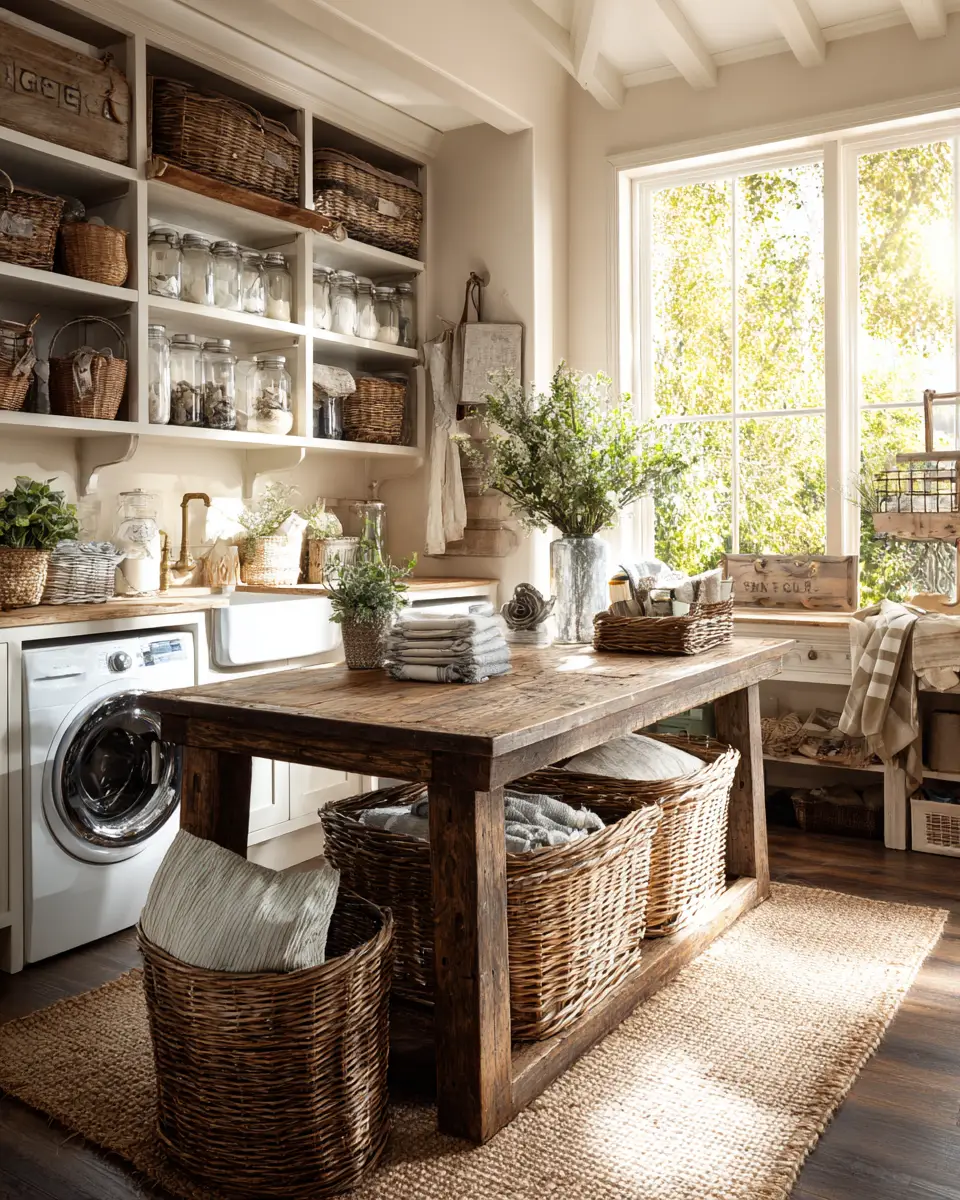 Warm Country Laundry Room Decor Ideas
