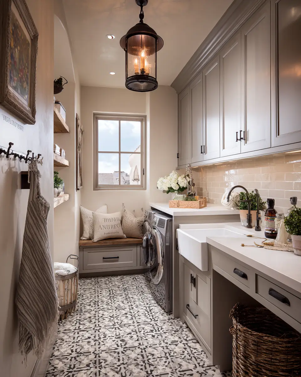 Warm Country Laundry Room Decor Ideas