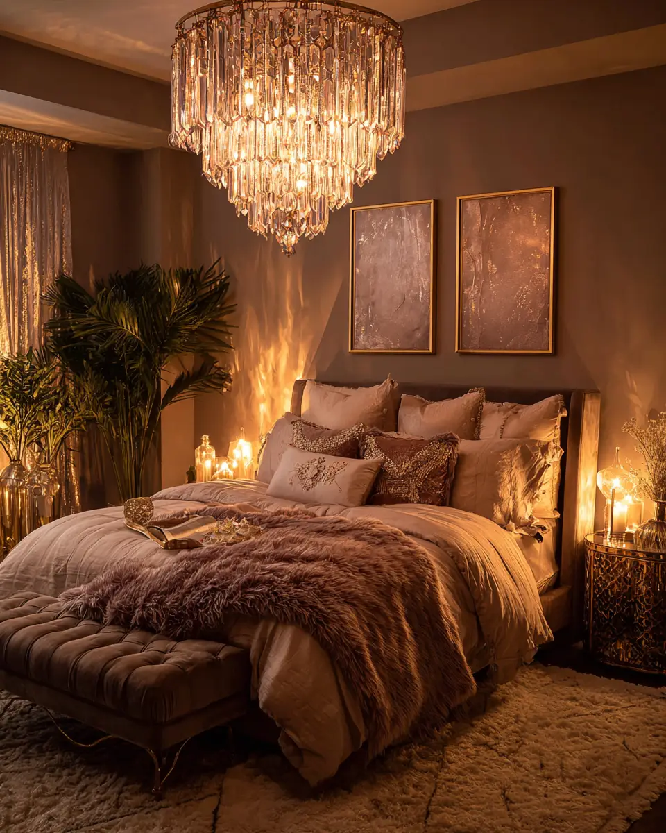 Warm Glam Bedroom Decor Ideas