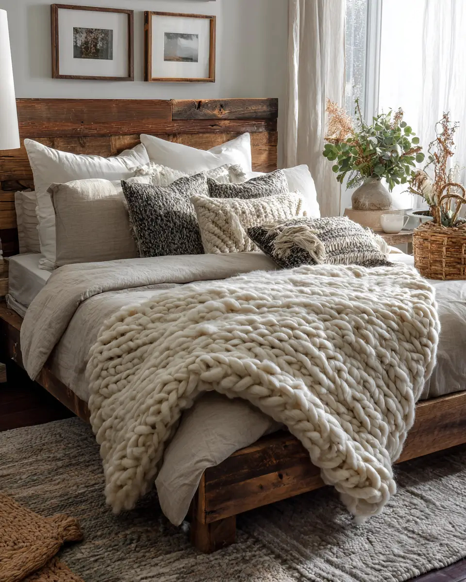 Warm Modern Farmhouse Bedroom Decor Ideas