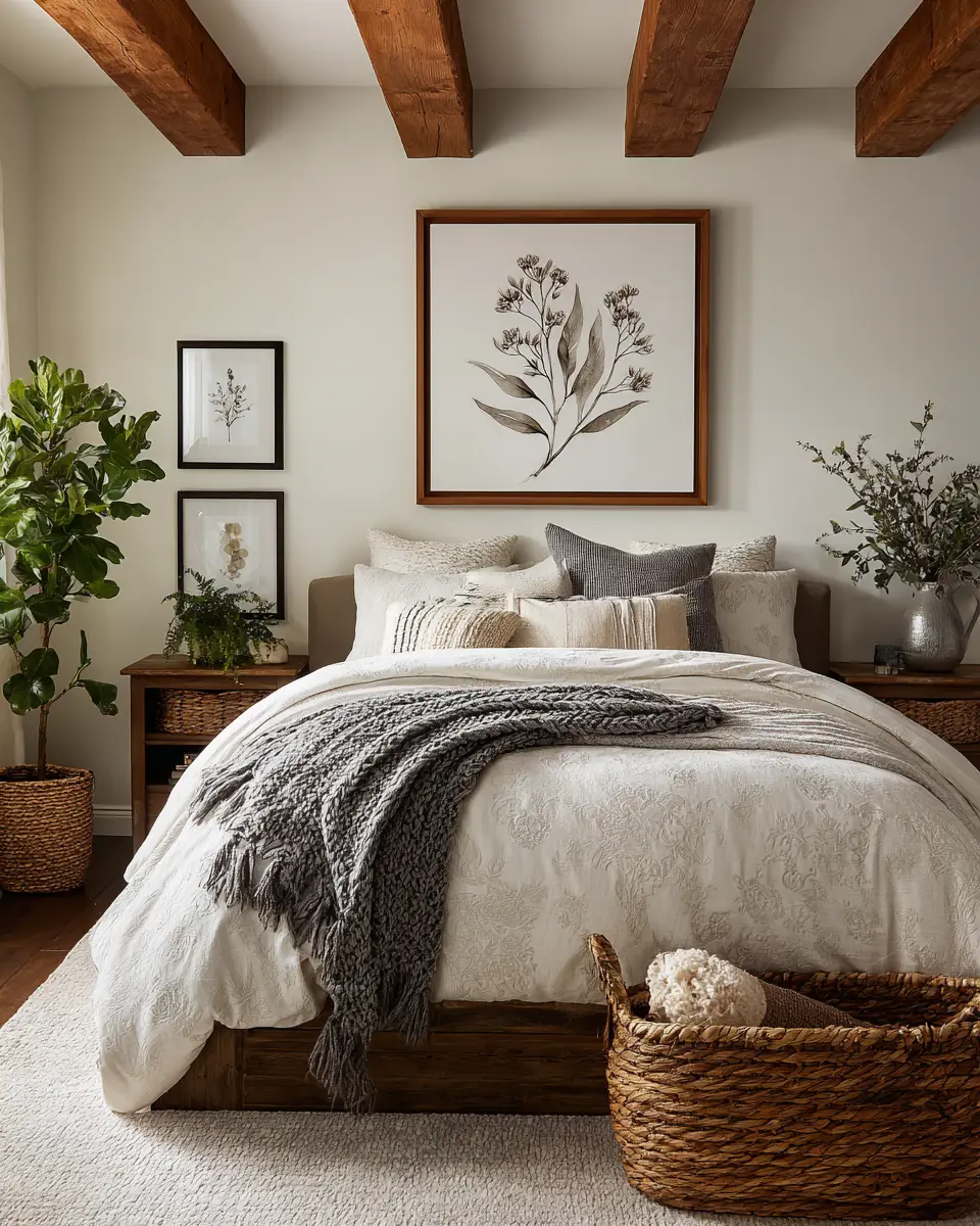 Warm Modern Farmhouse Bedroom Decor Ideas