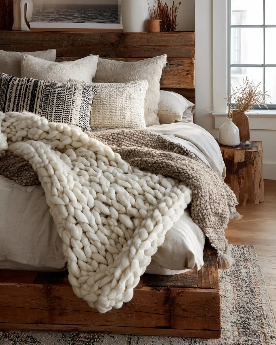 Warm Modern Farmhouse Bedroom Decor Ideas