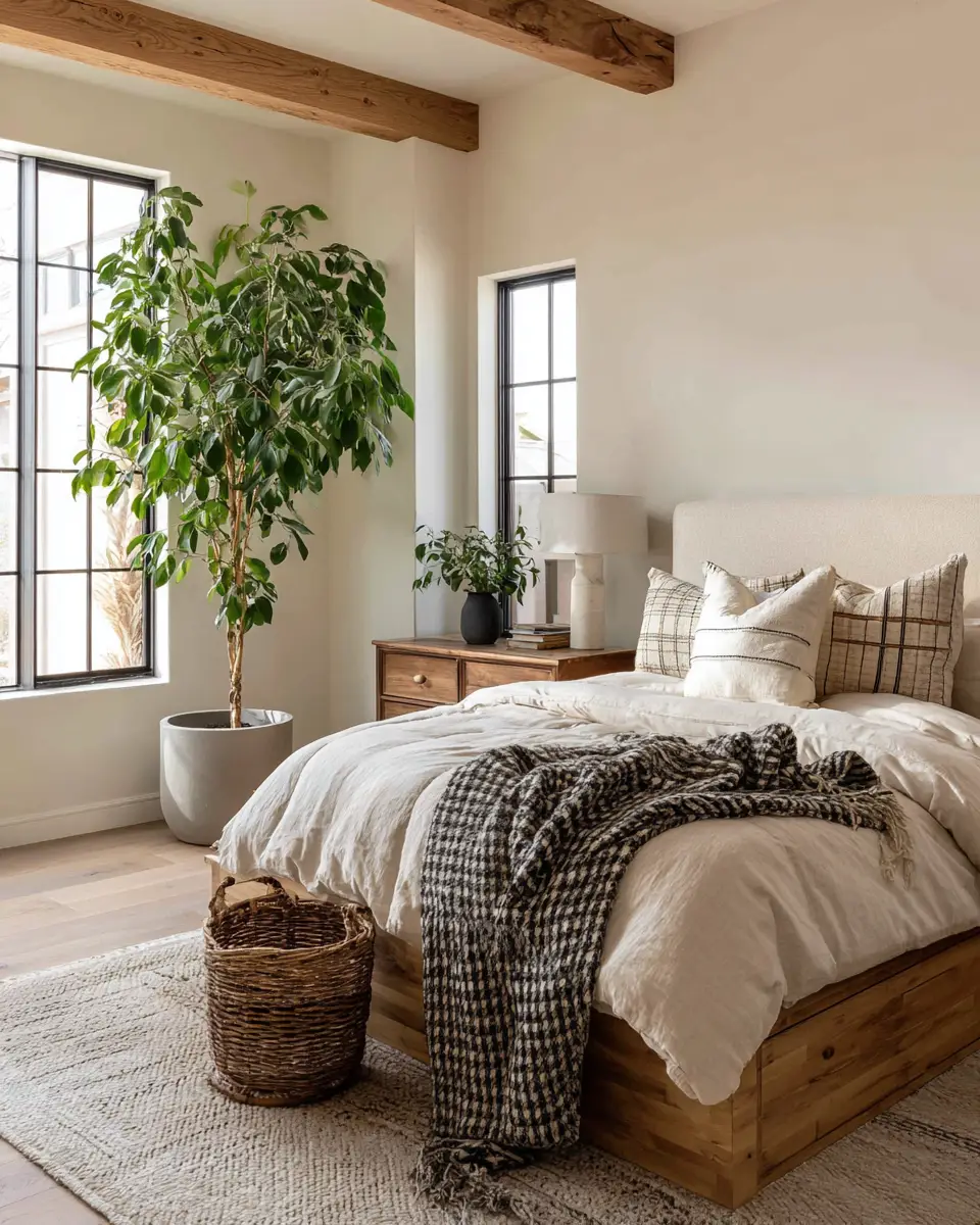 Warm Modern Farmhouse Bedroom Decor Ideas