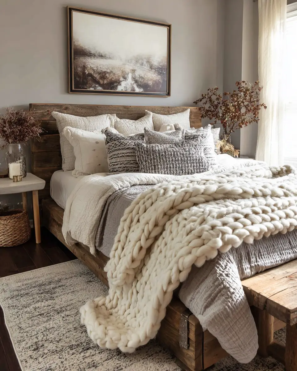 Warm Modern Farmhouse Bedroom Decor Ideas