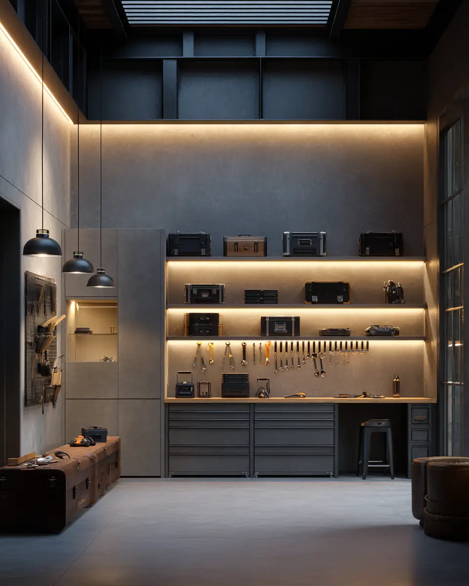 Warm Modern Garage Decor Ideas