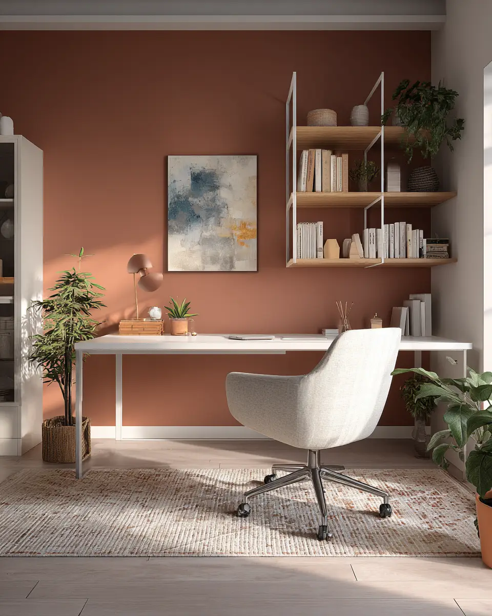 Warm Modern Home Office Decor Ideas